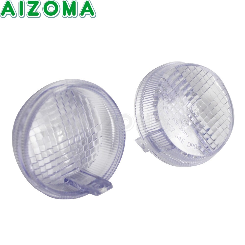 Lentes de luz delantera y trasera para coche, intermitentes de color ámbar con humo claro, lente redonda de 1300 pulgadas para Honda VTX Aero 1600, Kawasaki Vulcan 2,75, VN1600: 2pcs clear