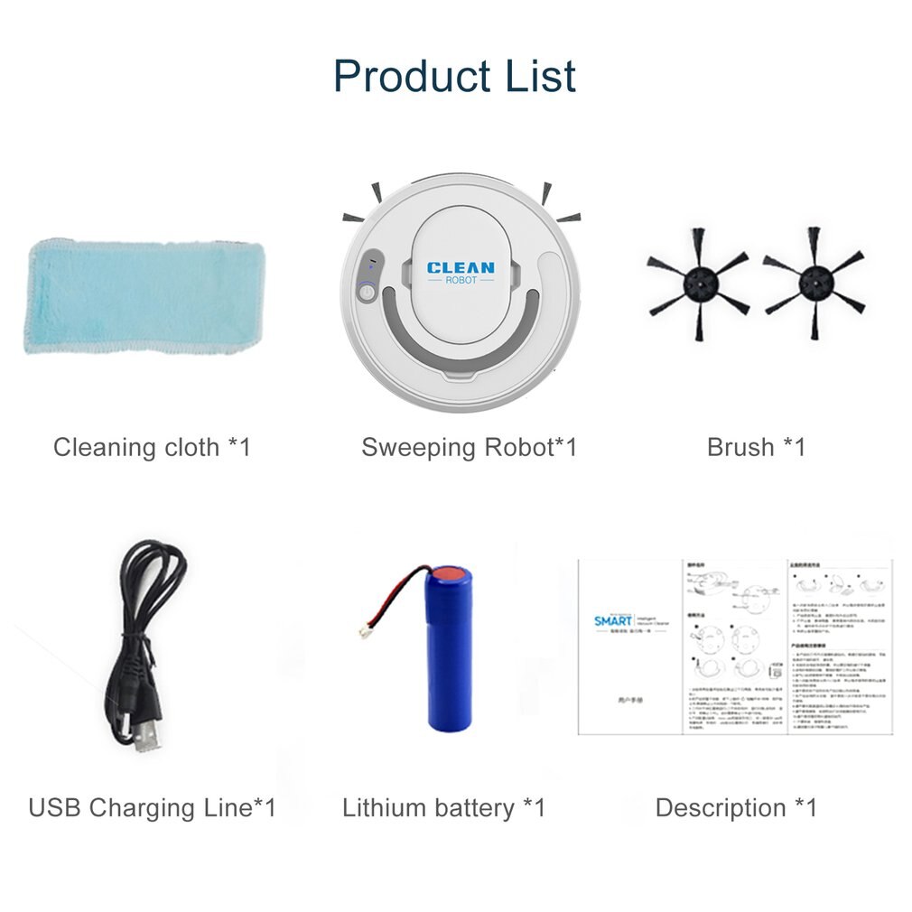 3in1 Sweeping Robot Clean Intelligent Home Vacuum Cleaner Household Automatic Sweeping Dust Tool Smart Floor Sweeper: Default Title