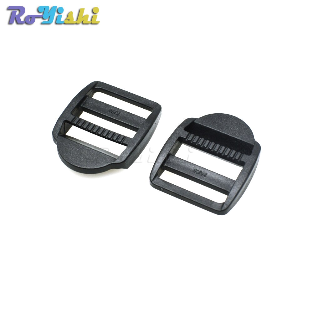 1pcs Ladder Lock Slider Plastic Buckles Backpack Straps Webbing Black