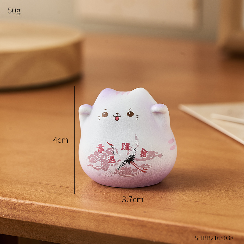 Maneki Neko-decoración del hogar, adornos de gato de la suerte, artesanías de cerámica, estatuas de animales de la fortuna, decoración de habitación, accesorios de escritorio,