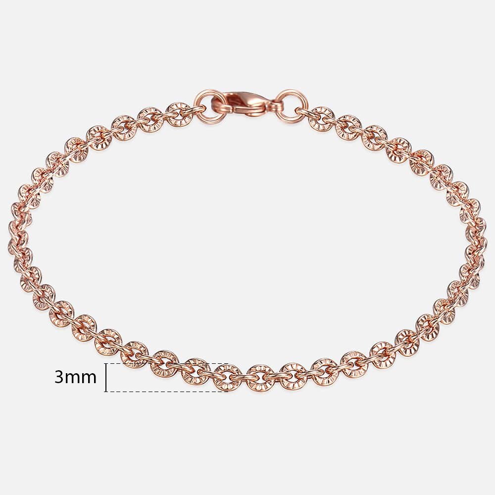 21 Stijlen 585 Rose Gouden Armband Voor Vrouwen Mannen Meisje Slak Curb/Weaving Link Vossenstaart Gehamerd Bismark Bead Chains 20Cm CBB1A