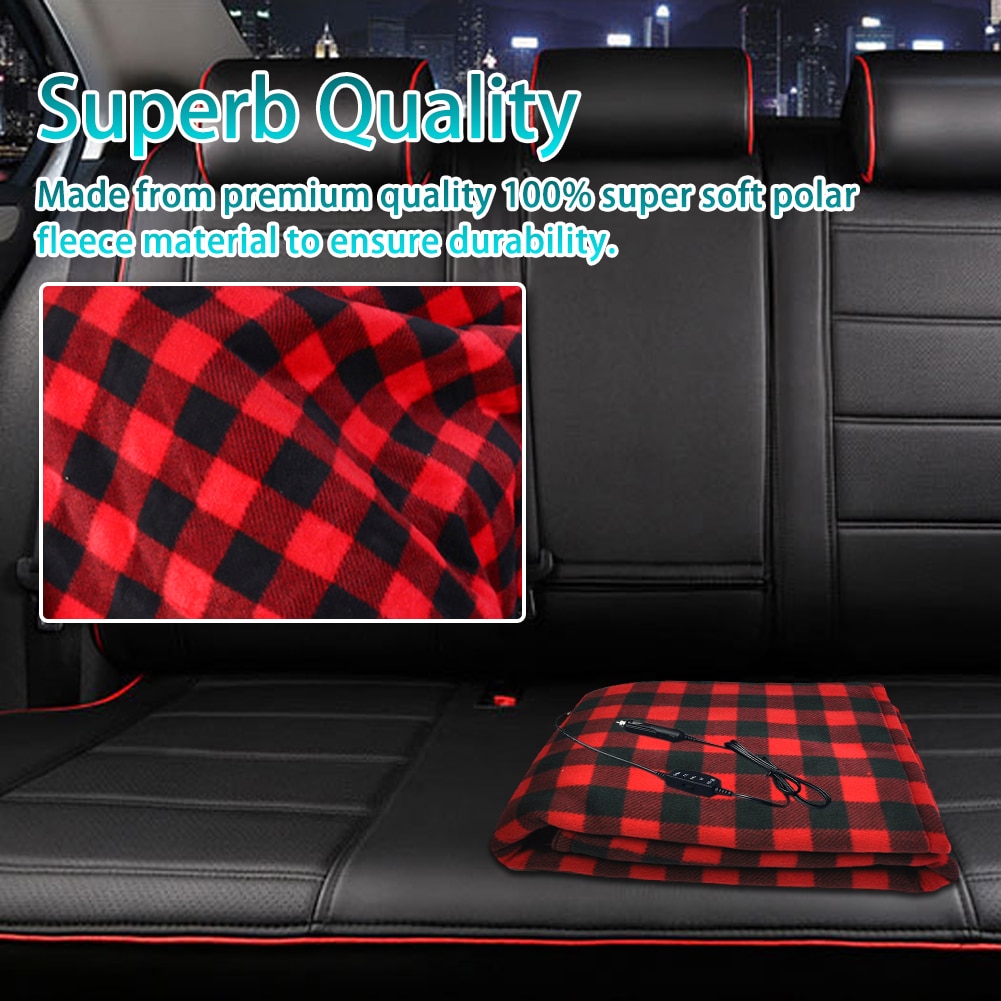Manta de calefacción eléctrica para coche, manta portátil de viaje, Camping, invierno, cálido, productos interiores cálidos, 12V