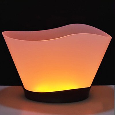 12L LED Rechargeable Ice Buckets Color Changing Wine whisky Cooler boat shaped Champagne Beer Holder Bar/Home/Wedding/Night club: Yellow