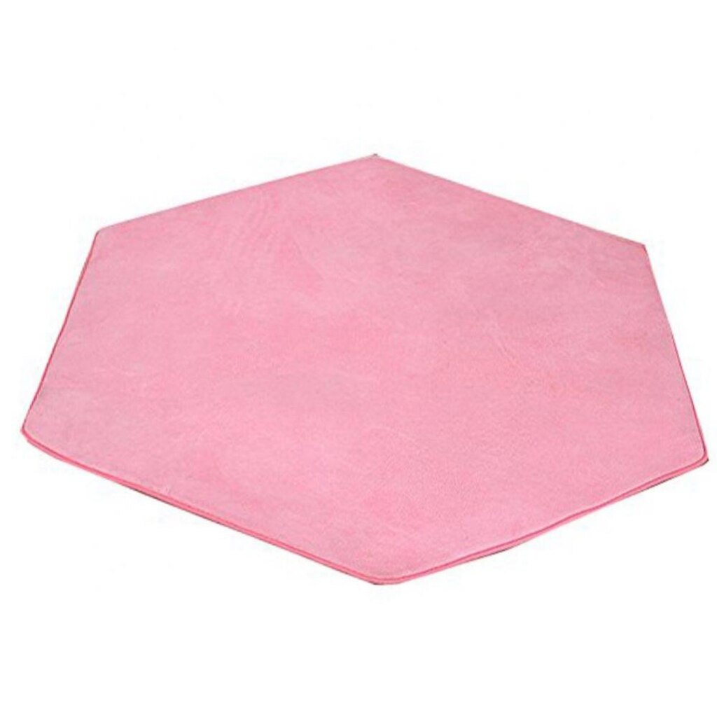 Soft Area Rug for Kids Room Children Room Girls Room Nursery Room Decor (Pink, Hexagon Shaped)