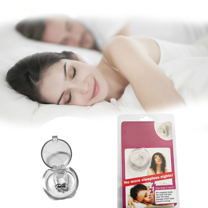 Silikon magnetisk anti snorke stopp snorking neseklemme sovebrett sovehjelp apnévakt nattenhet med etui