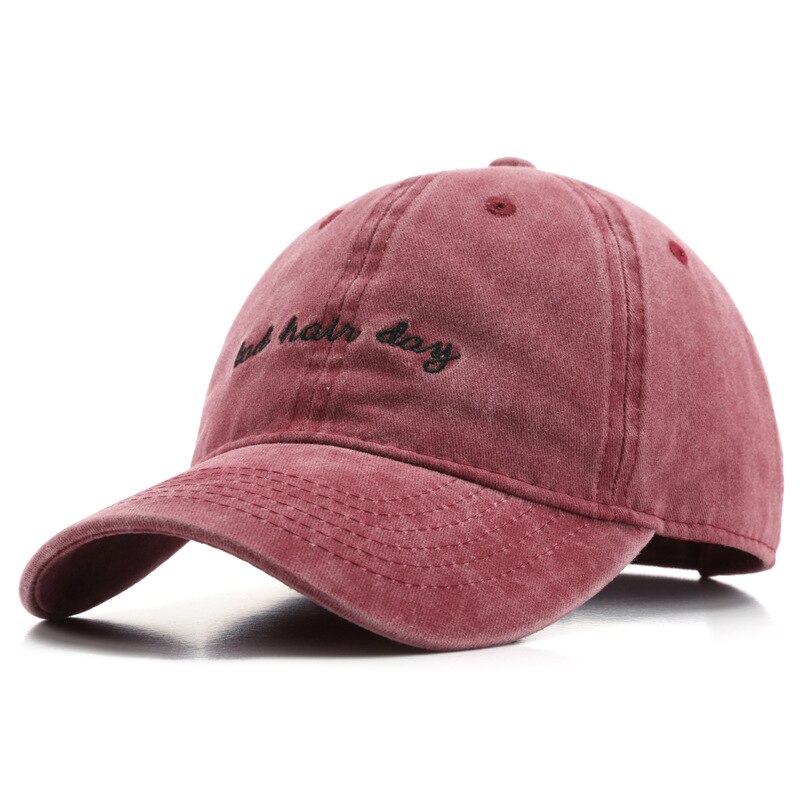 Baseball Cap for Men and Women Retro Washed Cotton Hat Casual Snapback Hat Unisex Summer Sun Cap Adjustable: Burgundy