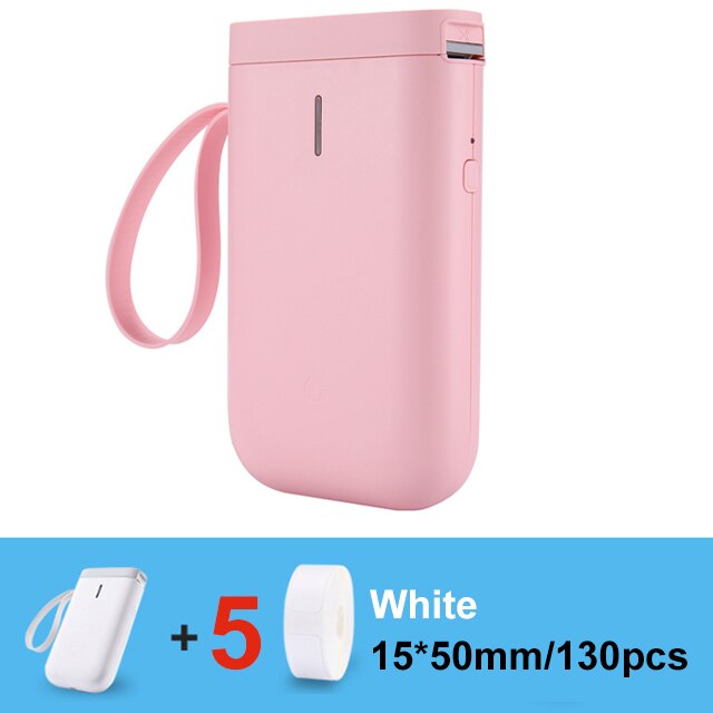 Wireless label printer Portable Pocket D11 Label Printer Portable BT Thermal Label Printer Home Use Office Fast Printing Printer: Pink 5WhiteLabel B