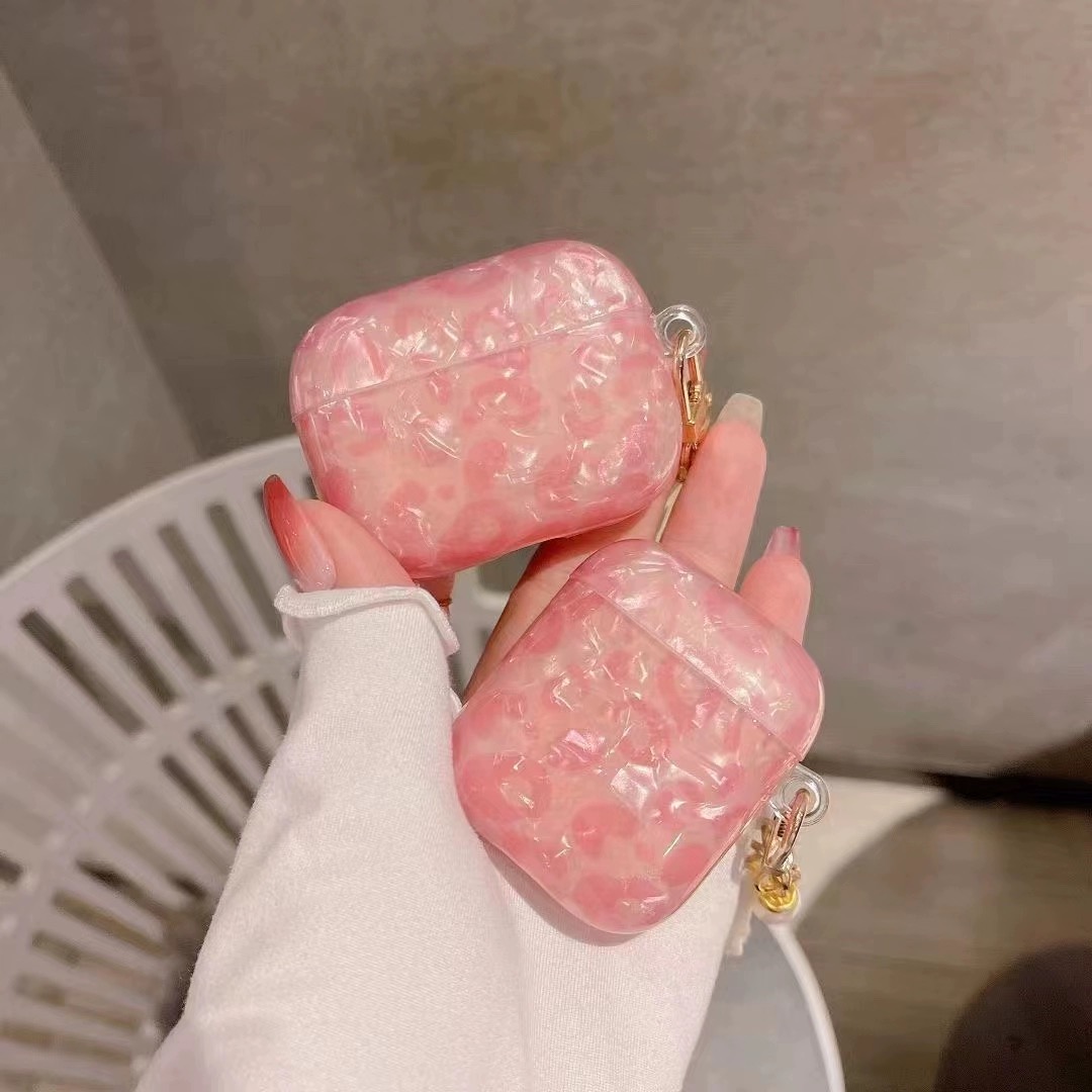 Für Airpods 2 fallen Airpod 3rd Rosa Leopard Liebe Kette Fällen für Apfel Airpods Profi Kopfhörer Schutzhülle Sanft Hülse fundas