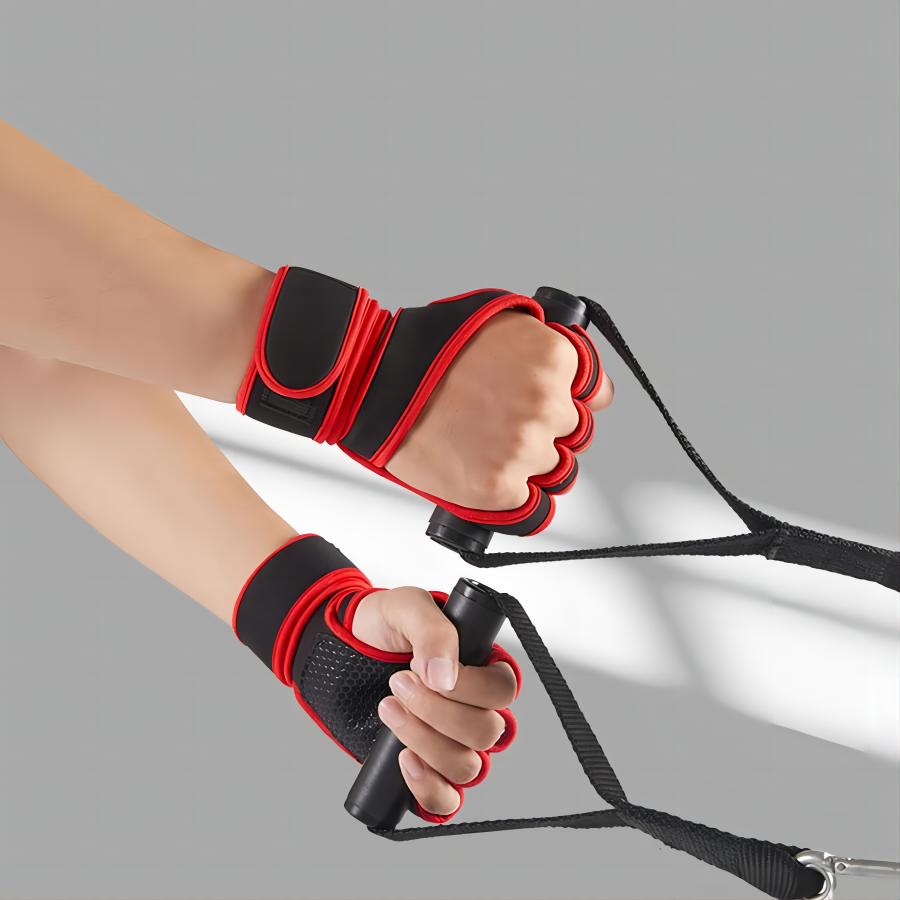 Gants d'entraînement d'haltérophilie avec protection complète de la l'hypothèse intégrée, poignée idéale pour la gym, les côtes levées, les sports d'entraînement croisés, les poignets intégrés