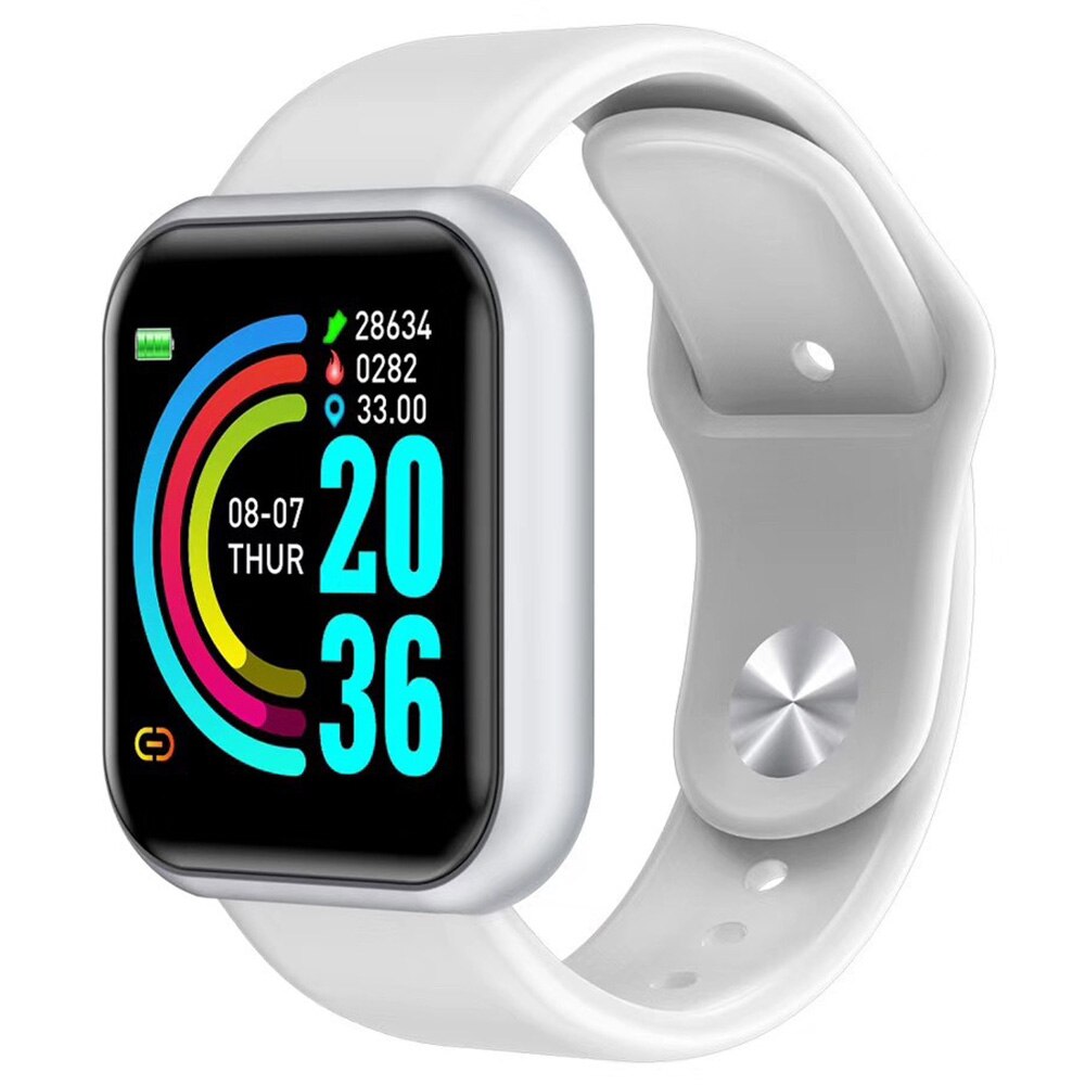 nouvelle montre intelligente fréquence cardiaque moniteur de pression artérielle hommes femmes Sport Tracker Smartwatch pour Android IOS téléphone Mobile: WHITE