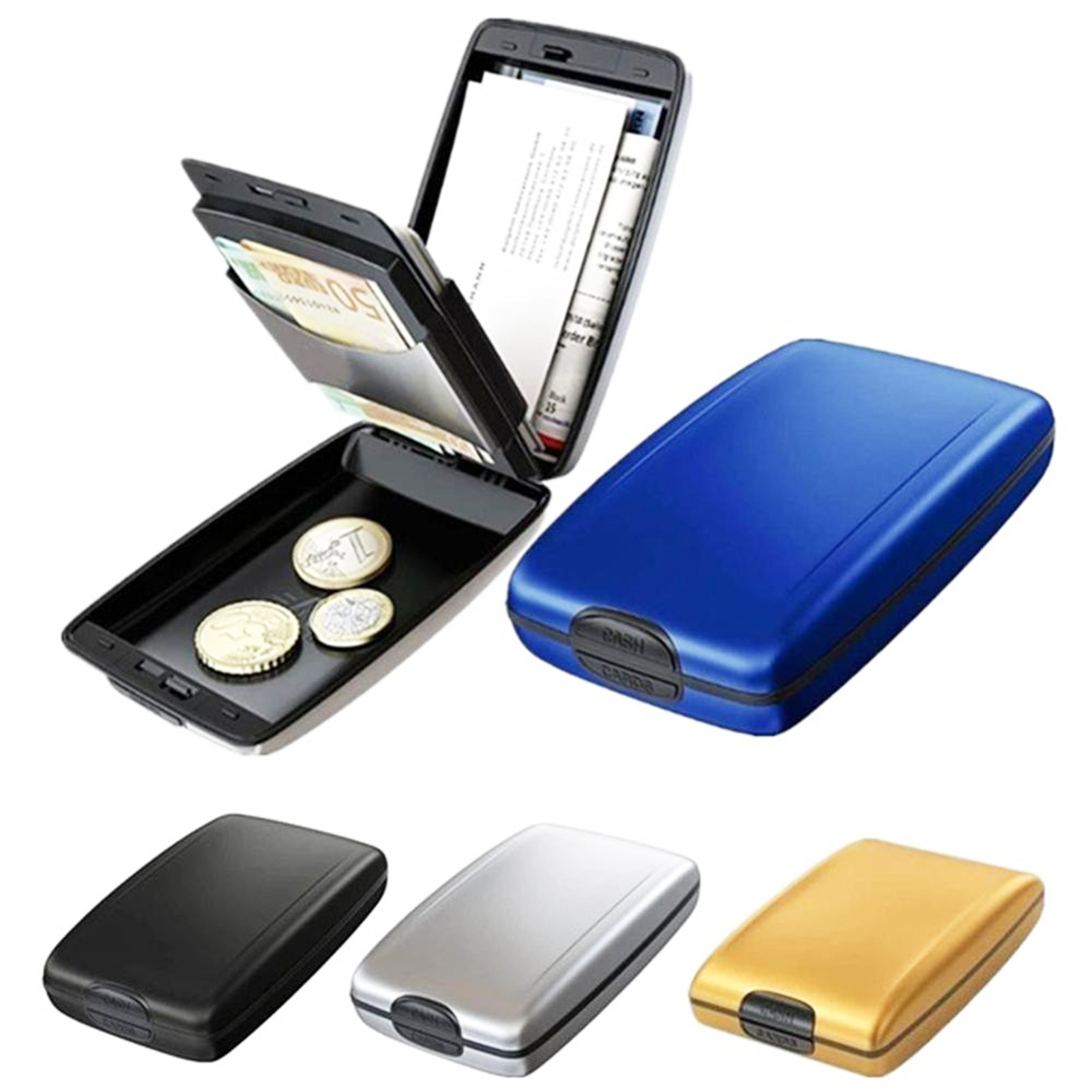 Unisex Aluminum Bank Card Holder Blocking Hard Case Wallet Solid Credit Card Scanning Protect Card Holder Women and Men