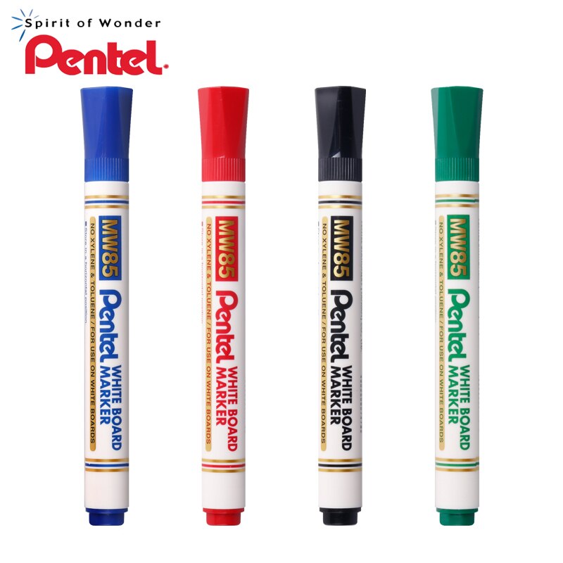 4Pcs Pentel MW85 Waterbasis Whiteboard Pen, Te Schrijven En Eenvoudig Te Wissen Tekentafel Schoolbord Grote Capaciteit Leraar