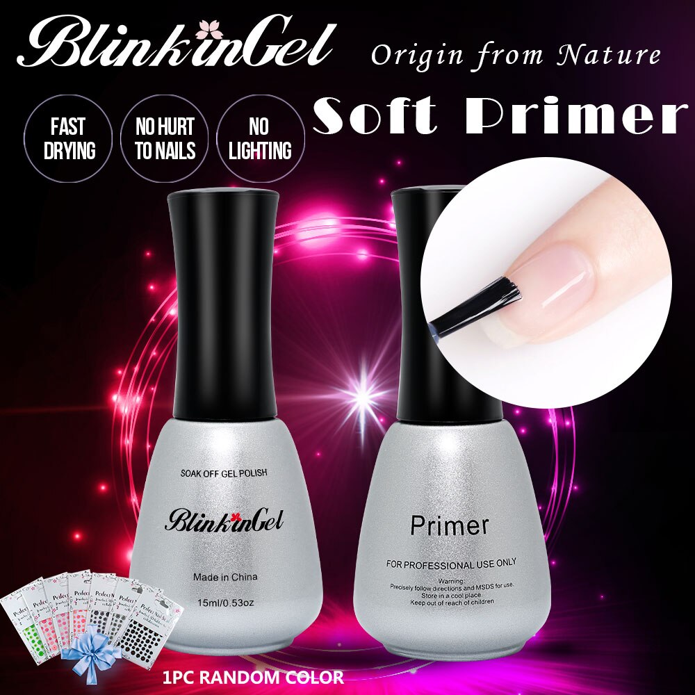 BlinkinGel 2pcs Acrylic Primer for Nails Transparent Nail Polish 15ml
