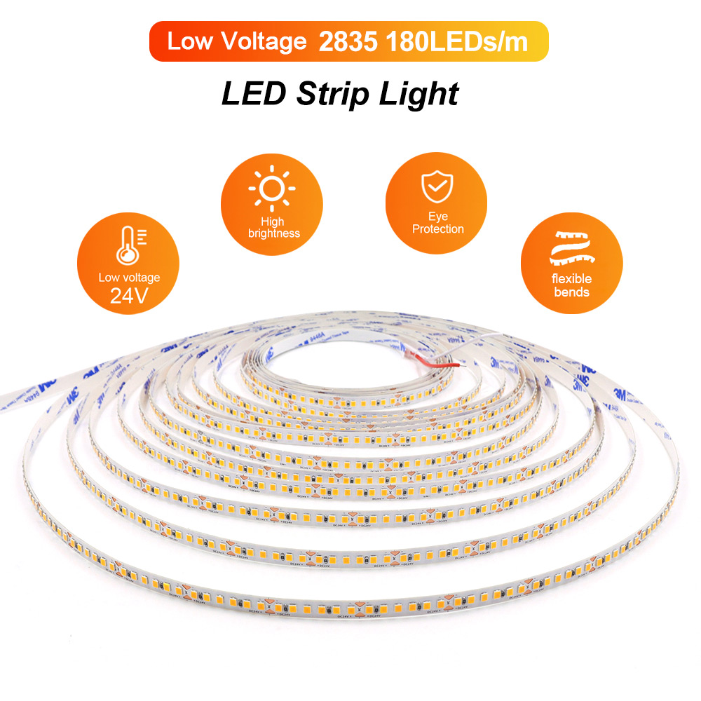 12V 24V 5m 10m 2835 LED Strip Light Flexible Led Tape Lamp Hight Brightness 120 180 LEDs Lighting Home Decoration 13 Colors