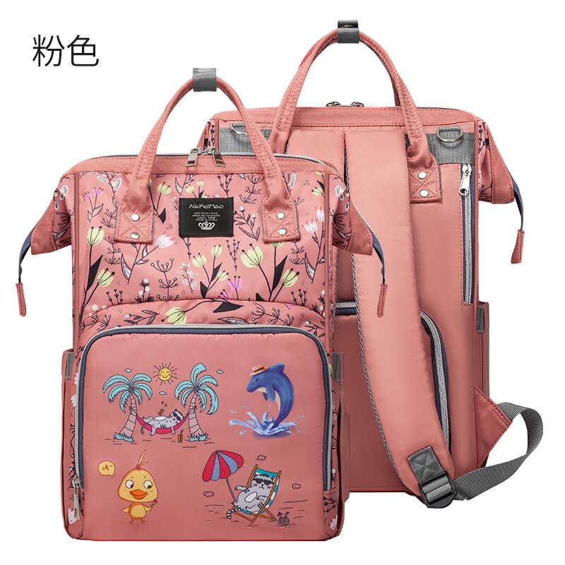 Hersteller Direkt Gedruckt MOTHER&#39;S Tasche Tragbare Masse Rucksack Multi-funktionale Outdoor Hand Windel Tasche: Pink Color