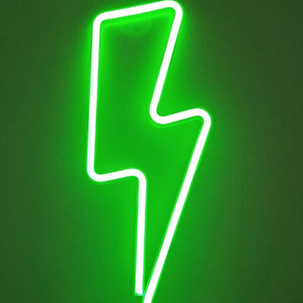 Led Neon Lamp Kleurrijke Bliksem Neon Sign Wanddecoratie Kamer Party Bruiloft Decoratie Kerstcadeaus Neon Licht Nachtlampje: green