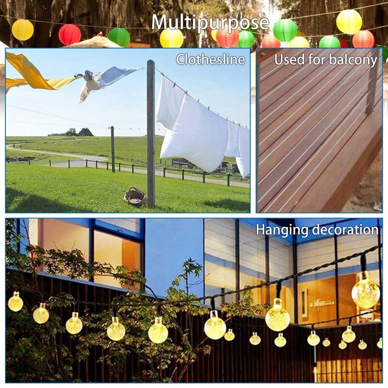 15Mx2mm Stainless Steel Cable with Steel Cable Outdoor Lamp Suspension Kit Thimble Clamp Wire and Cable Clamp