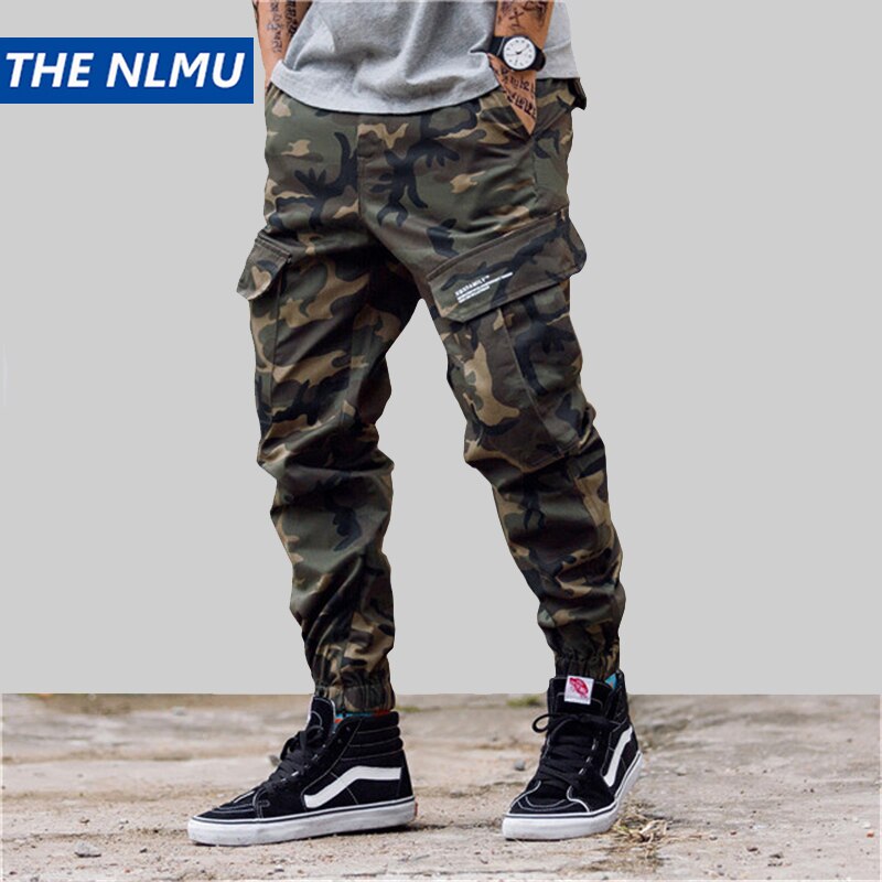 Hip hip streetwear mænds camouflage joggerbukser mænd kvinder bomuld cargo bukser elastisk talje harem bukser mænd  wj184