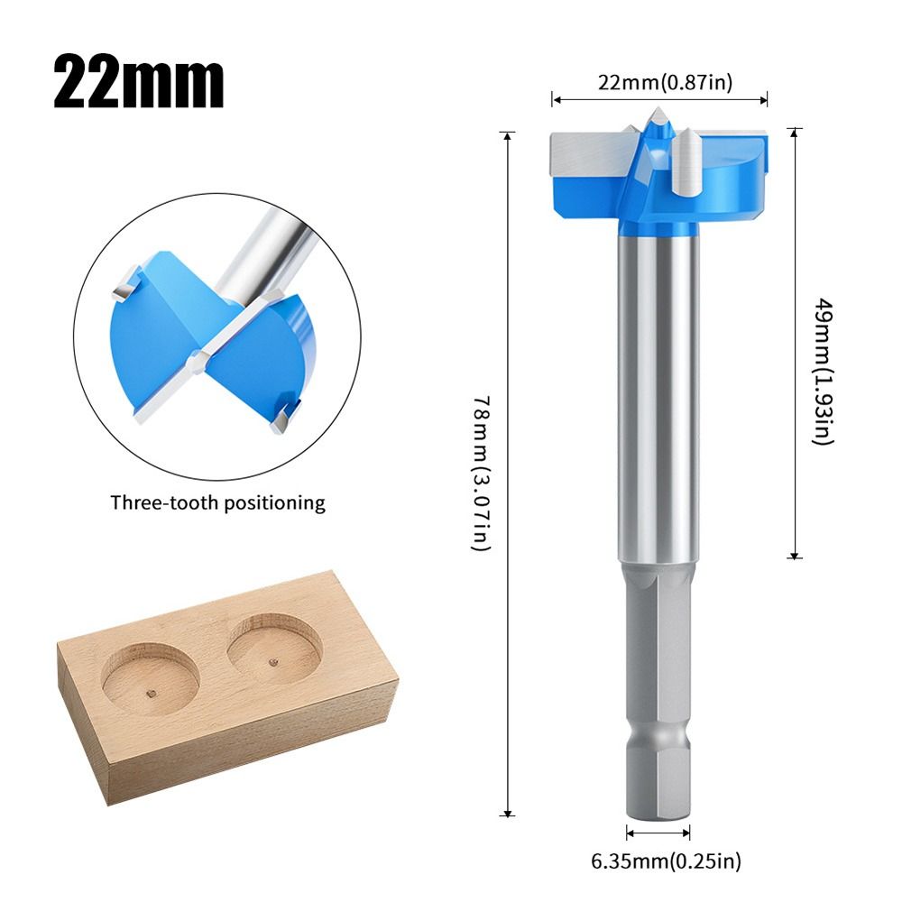 Broca de repuesto Forstner de 15-32mm, broca con punta de carburo para madera dura, juego de sierra de agujero, bisagra para carpintería, Kits de herramientas: Blanco