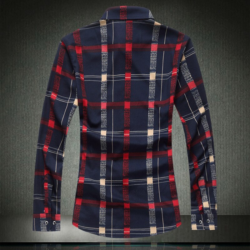 Fritidsrutete herreklær 7xl store herreskjorter med lange armer m -4xl 5xl 6xl #9718
