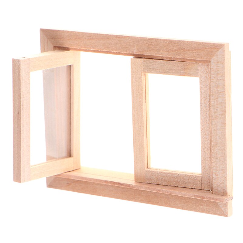 Wooden Traditional 2/4/12-pane Window Frame 1:12 Scale Dollhouse DIY Miniature Furniture Accessory