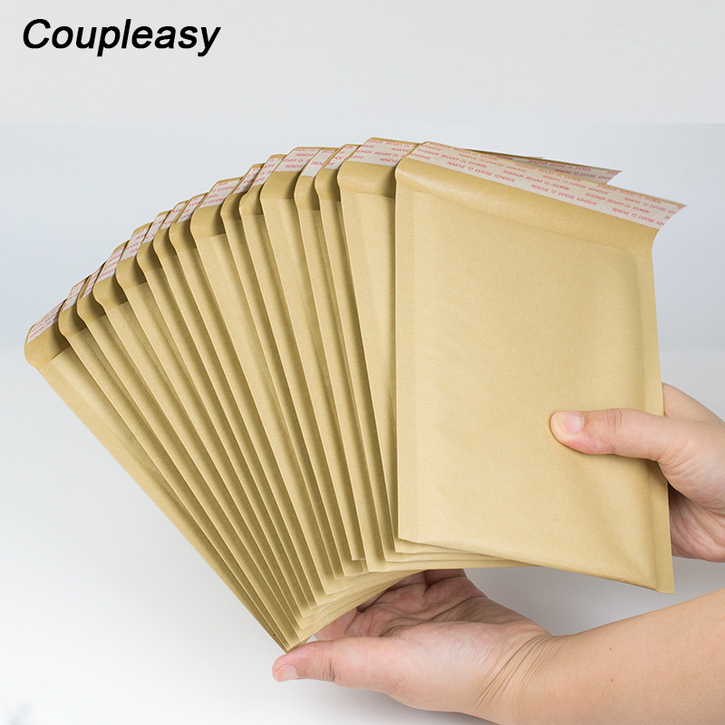 10pcs 4 sizes Kraft Paper Bubble Envelope Bag Brown Waterproof Bubble Mailer Bag Padded Postal Courier Bags Mail Foam Envelopes