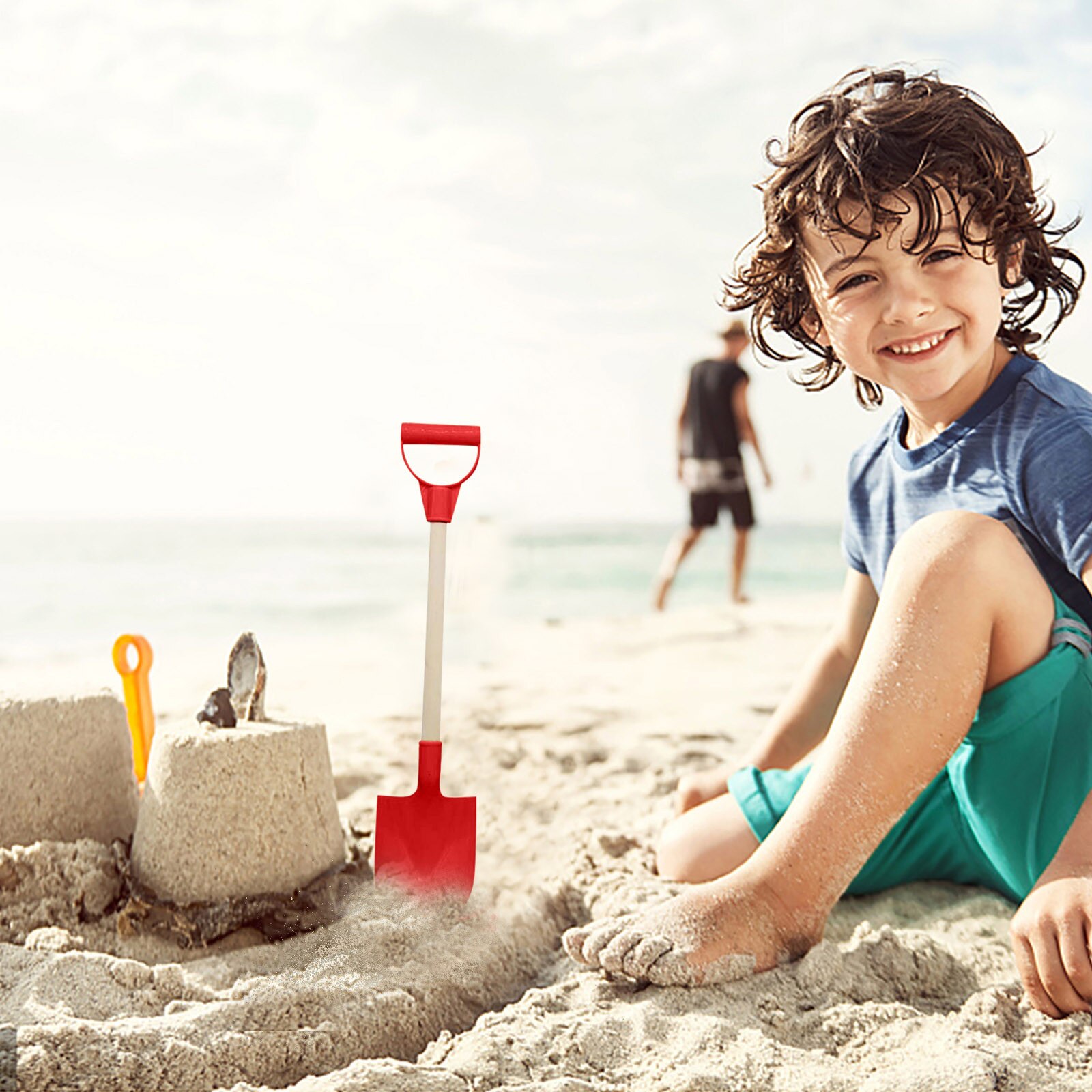 Zand Speelgoed Juguetes Playa 4Pcs Kinderen Sneeuw Schop Kinderen Strand Schop Met Houten Handvat Strand/Zand speelgoed Strand Speelgoed