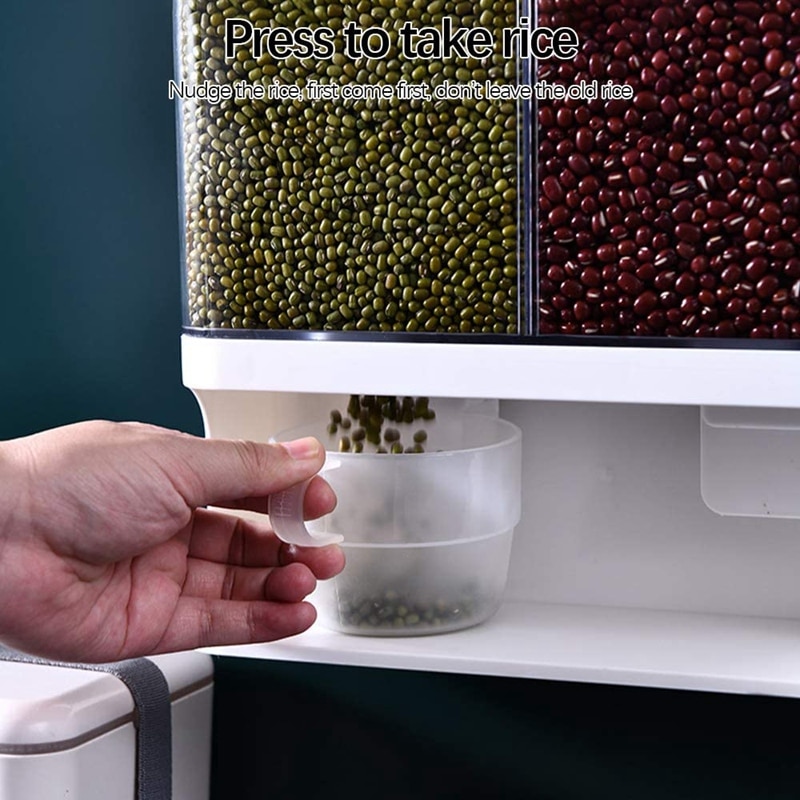 Wall-Mounted Dry Food Dispenser, Transparent Plastic, Dry Food Dispenser, Dry Food Fruit Storage Box