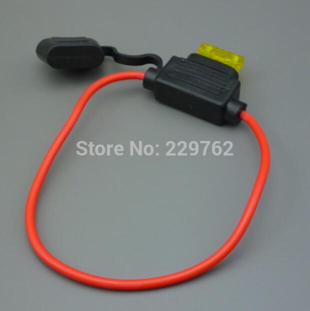 Shhworlsea-portafusibles medio para coche, resistente al agua, impermeable, enchufe de fusible automotriz con cubierta, portafusibles de cuchilla en línea, 1 ud.