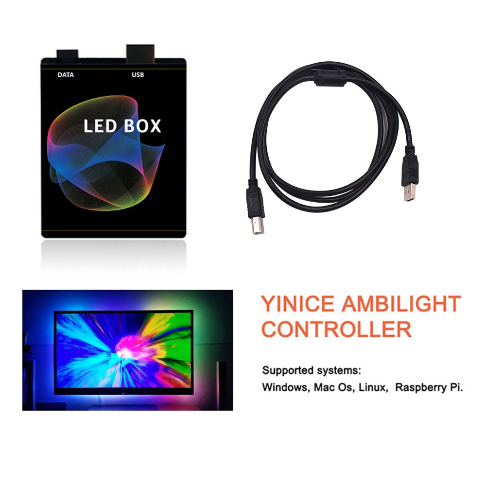 Ambient Controller Kit Image Music Sync 5V USB TV HDTV Computer Monitor Backlight PC Dream Screen Light Box for RGB LED Strip