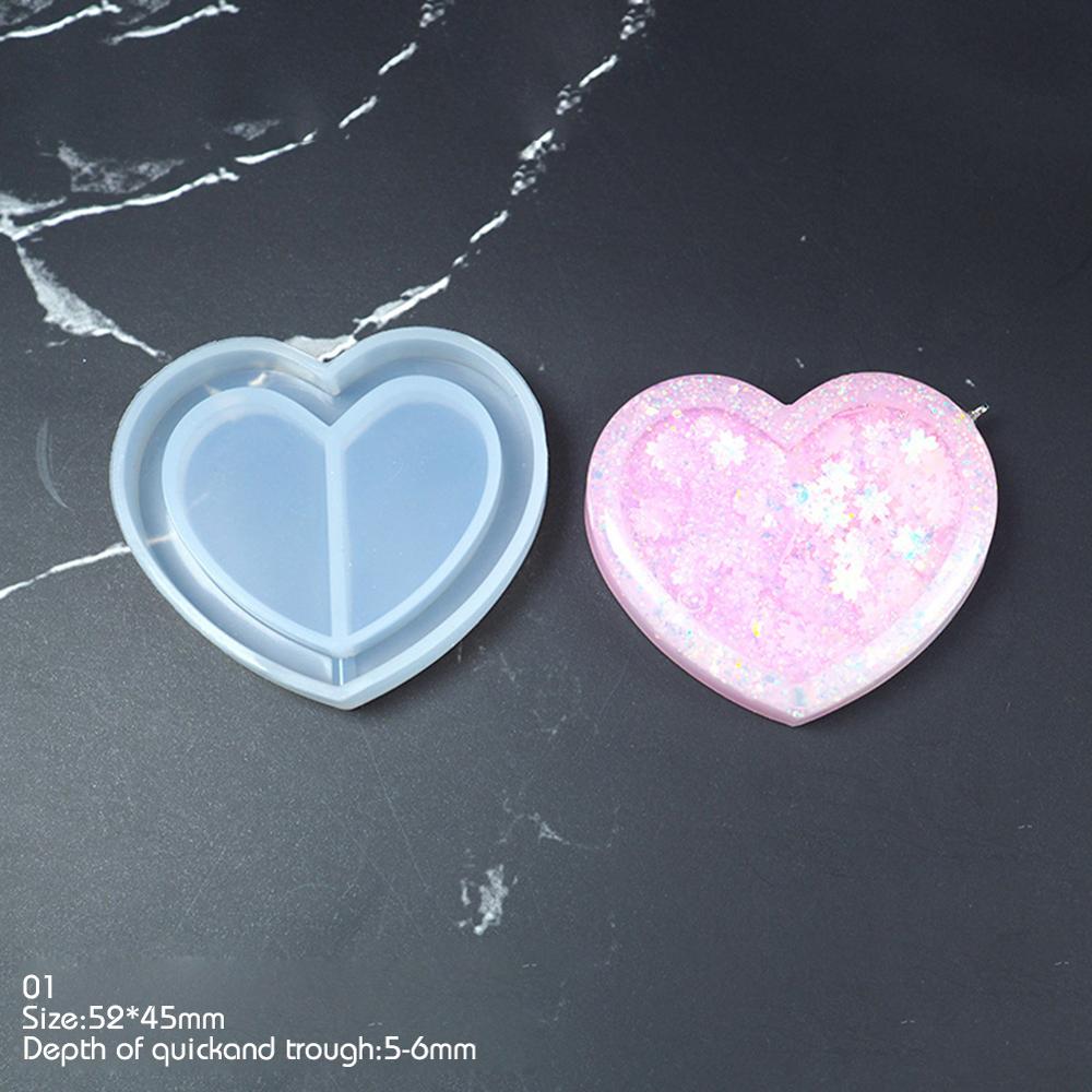 1PC Kreative Multi Geformt Silikon Formen DIY Schlüssel Kette Anhänger Erdbeere Shaker Silikon Formen Schmuck Machen Werkzeuge: Heart shape