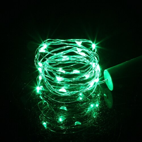 Guirlande lumineuse pour bouteille de vin en forme de liège 1m/2m, LED cordes avec bouchon de bouteille décorations, pour halloween, fête de noël: Green / 2m 20leds