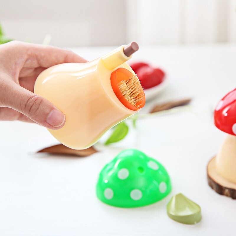 Boîte à Cure-Dents Automatique Champignon Roadoor - Distributeur Anti-Poussière 4 Couleurs
