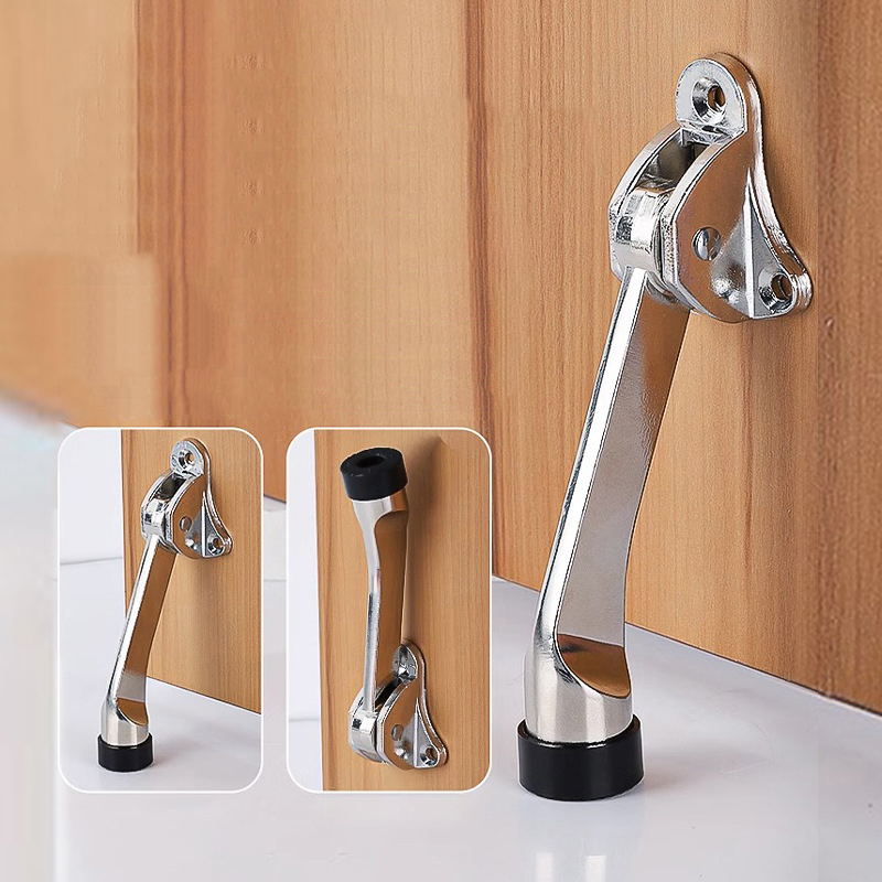 Support de butoir de porte coupe-vent à pédale, mobile, anti-poussement, robuste, en alliage de Zinc, pliable, Angle de fermeture réglable pour porte