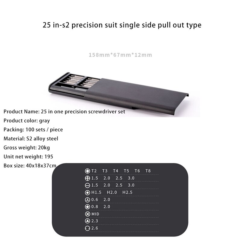 25-In-1 Multifunctionele Mini Tool Voor Demontage En Reparatie S2 Kleine Schroevendraaier Set Multifunctionele Schroevendraaier Set
