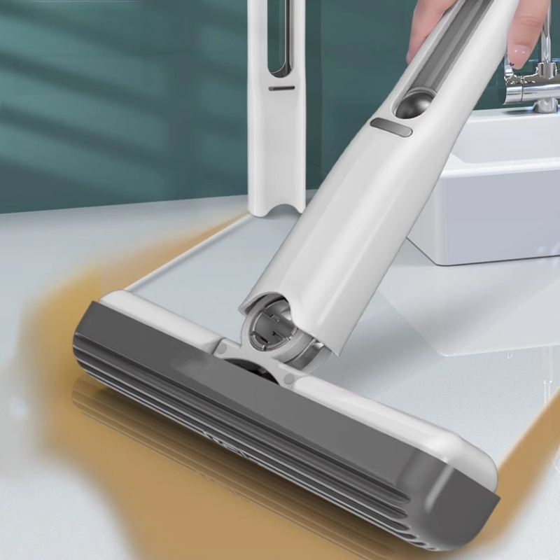 Draagbare zelfwringende sponsmop Handsfree multi-oppervlaktereiniger voor thuis/auto/ramen met vervangbare kop + handvat