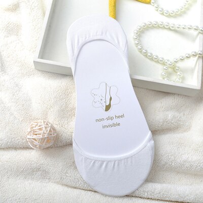 Lot de 3 paires de chaussettes bateau d'été pour femmes, antidérapantes, en silicone, invisibles, pour chaussures à talons hauts: Blanc