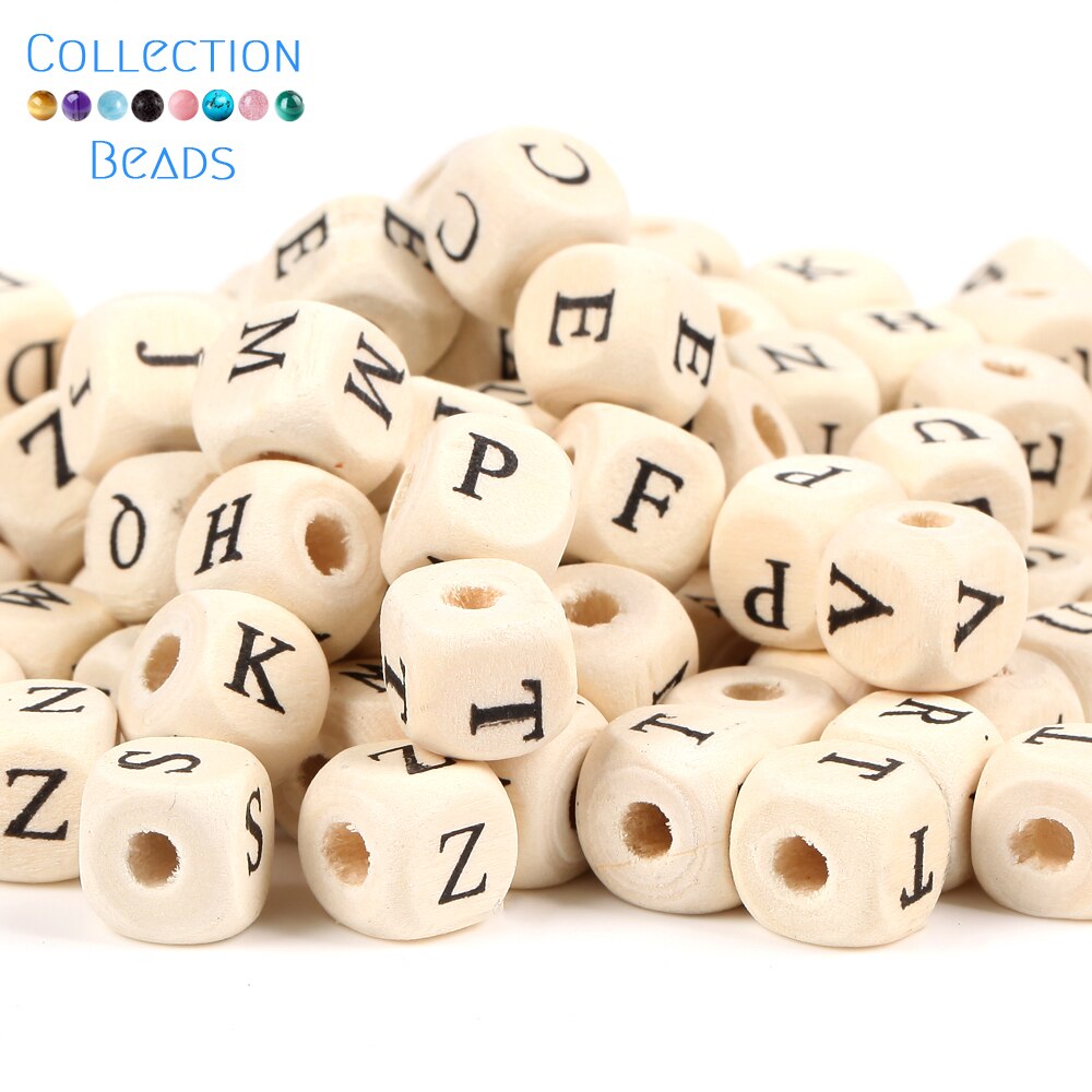 50-200 Uds. Cuentas de alfabeto con letras de madera mezcladas naturales, cuentas espaciadoras sueltas para pulsera DIY, fabricación de joyas, accesorios hechos a mano