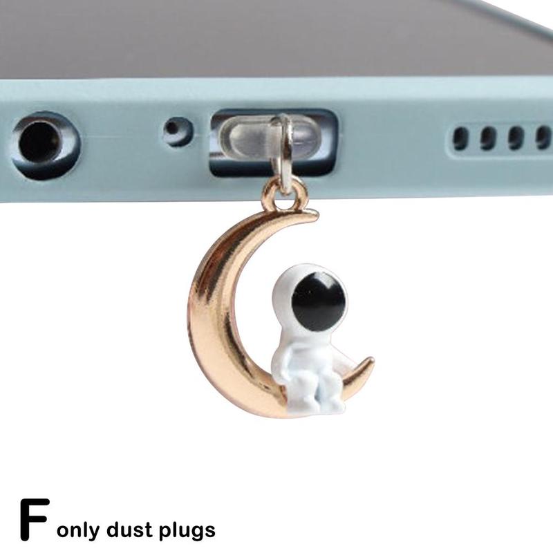 Dreidimensionaler astronauten-handy-kopfhöreranschluss-universal-staubschutzstopfen für apple und android-datenanschluss, anhänger zum versenden: Typecastronaut