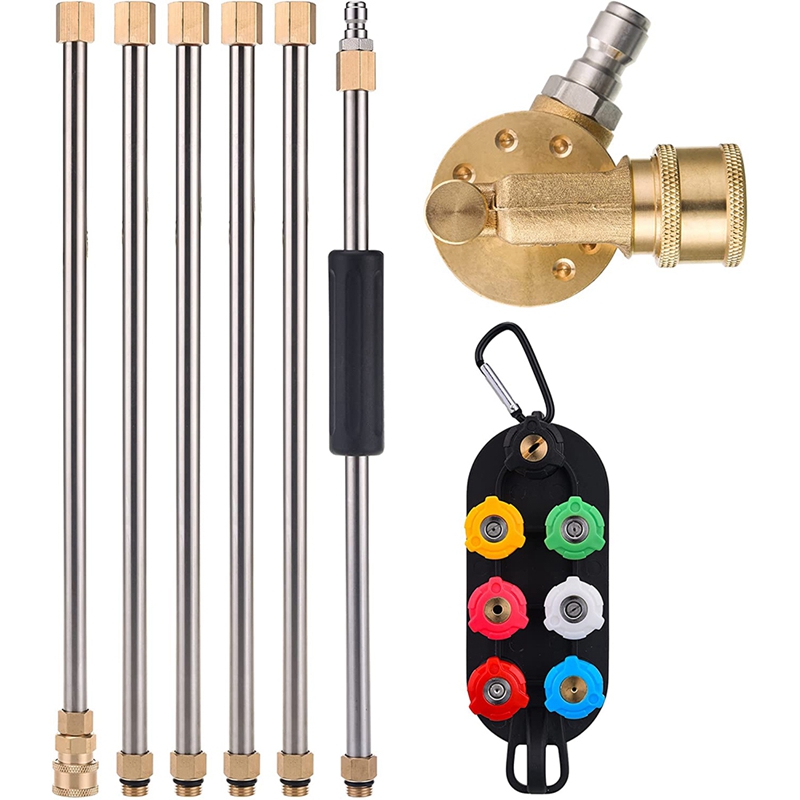 Pressure Washer Wand Extension,240 Degree Rotation Pivoting Coupler, Pressure Washer Nozzles Pressure Washer Attachment: Default Title