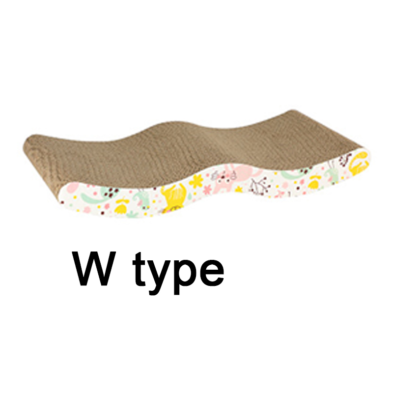 Kissan raapimislauta suora/sauma/kaavin isoille kissoille, kaksipuolinen kestävä lemmikkikissan raapimisalusta, matto kissanmintulla, kynsienhoitolelu: W tyyppi