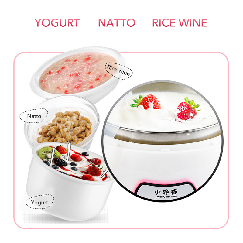 Mini yogurtera Royalstar, máquina para hacer nato, olla interior de acero inoxidable, electrodomésticos de cocina, máquina de termostato inteligente