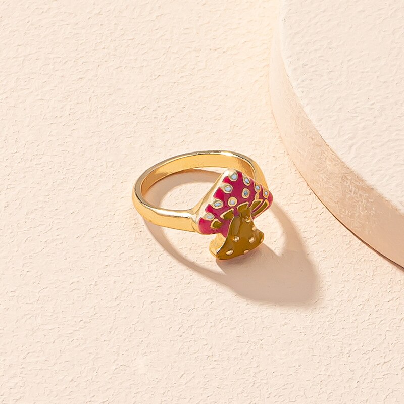 Pilzringe für damen, boho-pilzring, süßer Ring Ich bin koreanischen stil, schlichter partyring-schmuck: 294- verrotten