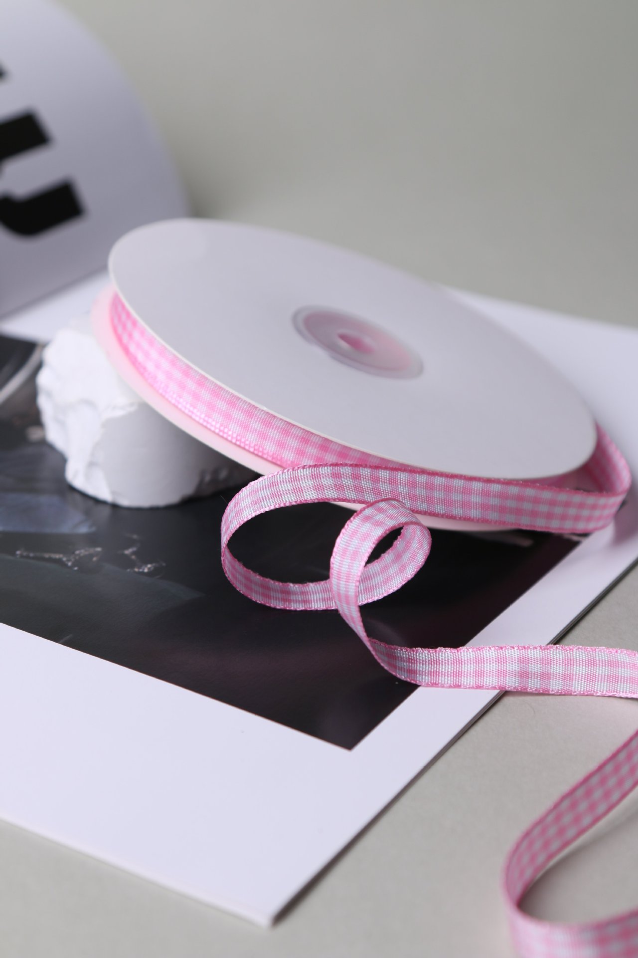 50 Yards 10mm Gingham Ribbons for Wedding Christmas Party Decorations Wrapping DIY Crafts Bow Hair Plaid Ribbon Packaging: black