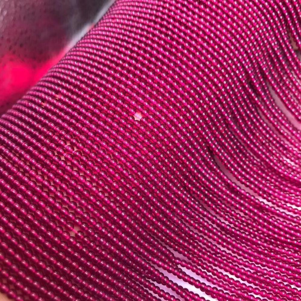 loose beads deep red spinel smooth round 2mm 14" for DIY jewelry making FPPJ beads nature gem stone: Red