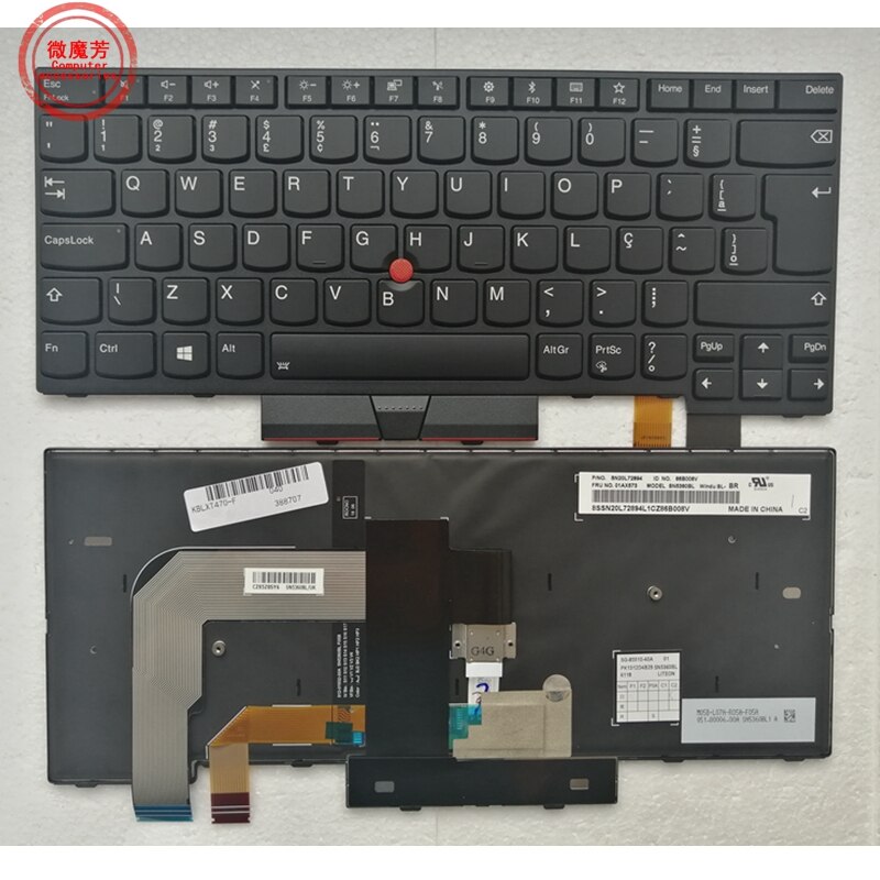 BR/SP/LA tastatur für Lenovo für Thinkpad A475 T480 A485 T470 hinterleuchtet: BR hinterleuchtet