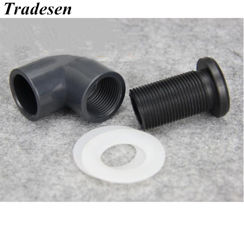 1Pcs Pvc I.D20mm ~ 50Mm Tank Afvoer Joint Aquarium Outlet Gezamenlijke Klem 0-50Mm Dikte Connector Elleboog Afvoer Joint aquarium Adapter
