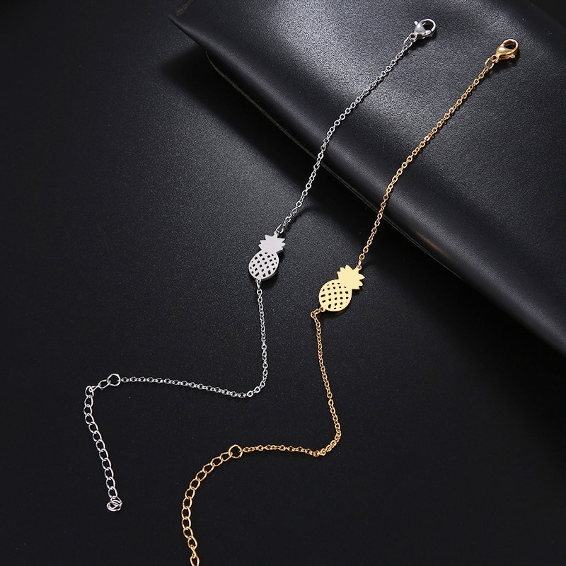 DOTIFI Stainless Steel Bracelet For Women Gold And Silver Color Pineapple Pulseira Feminina Lover's Engagement Jewelry