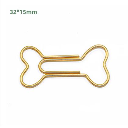 Dog's Bone Paper Clip Gold Bone Special-shaped Paper Clips Office Supplies Paperclip Bulldog Clips Cute Paper Clips Decorative: Burgundy