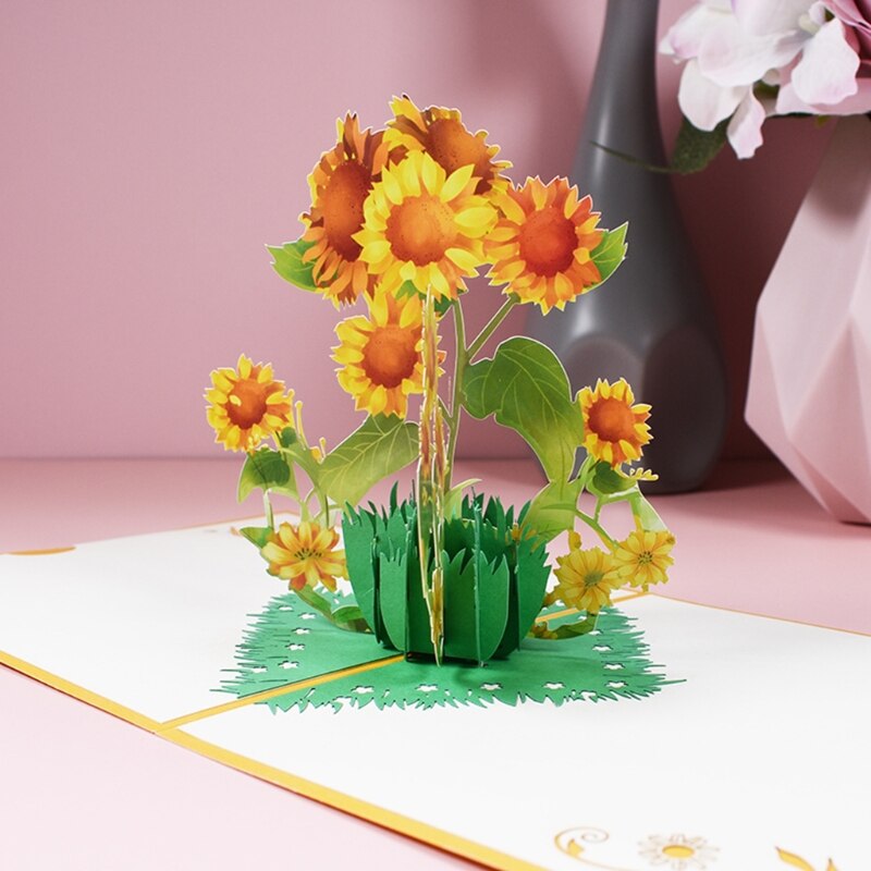 3d pop-opp blomst blomster gratulasjonskort til bursdag mødre fars dag uteksaminering bryllupsdag